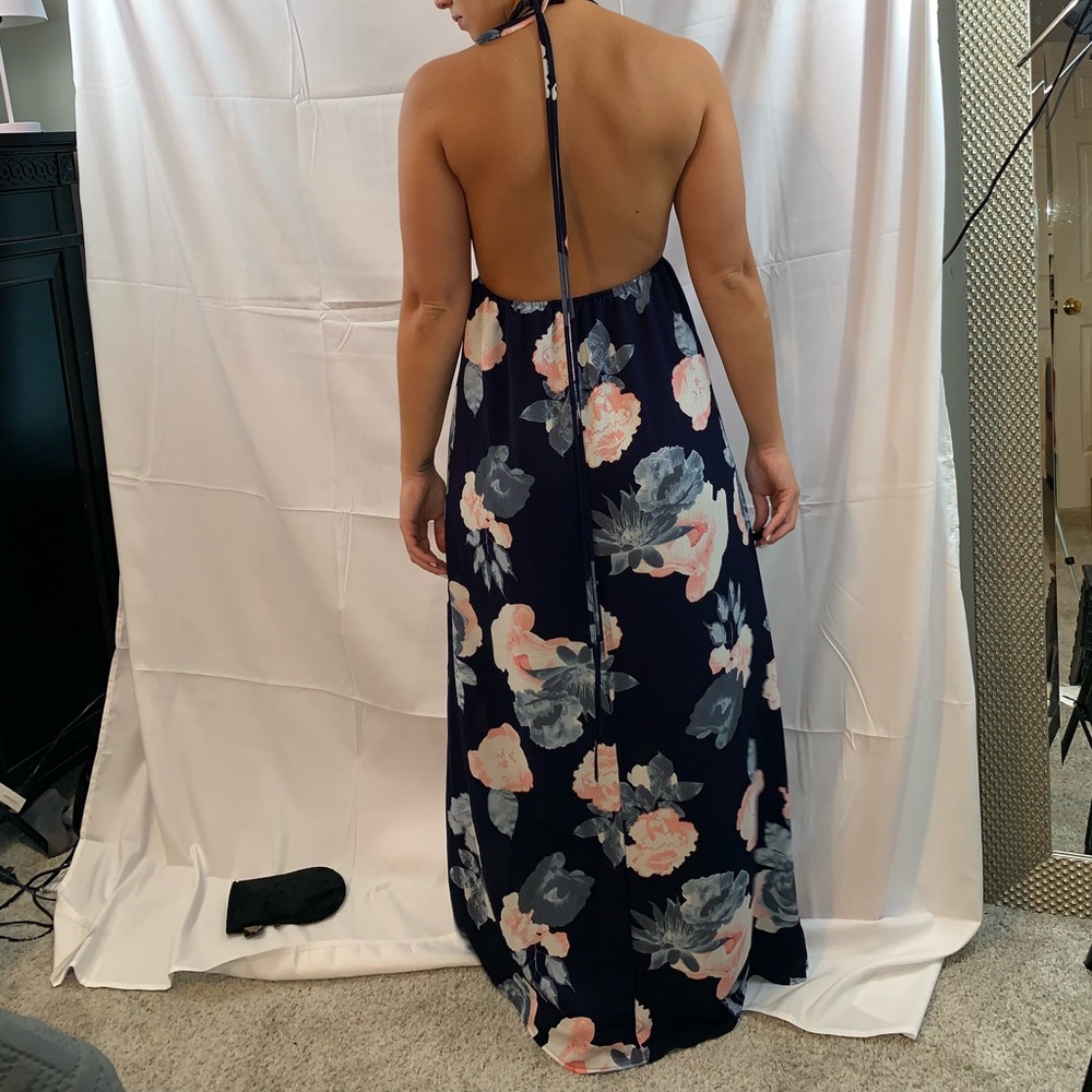 Navy floral maxi dress